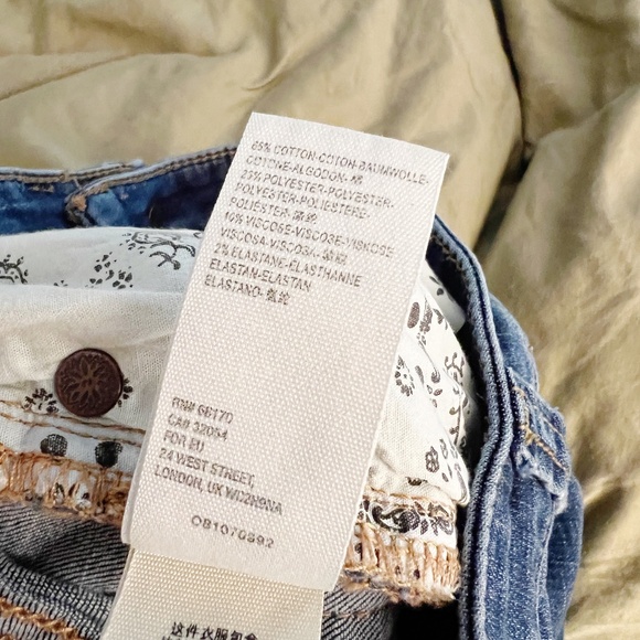 Free People Irreplaceable Flare High Rise Raw Hem Button Fly Jeans Size 28 - Picture 8 of 11